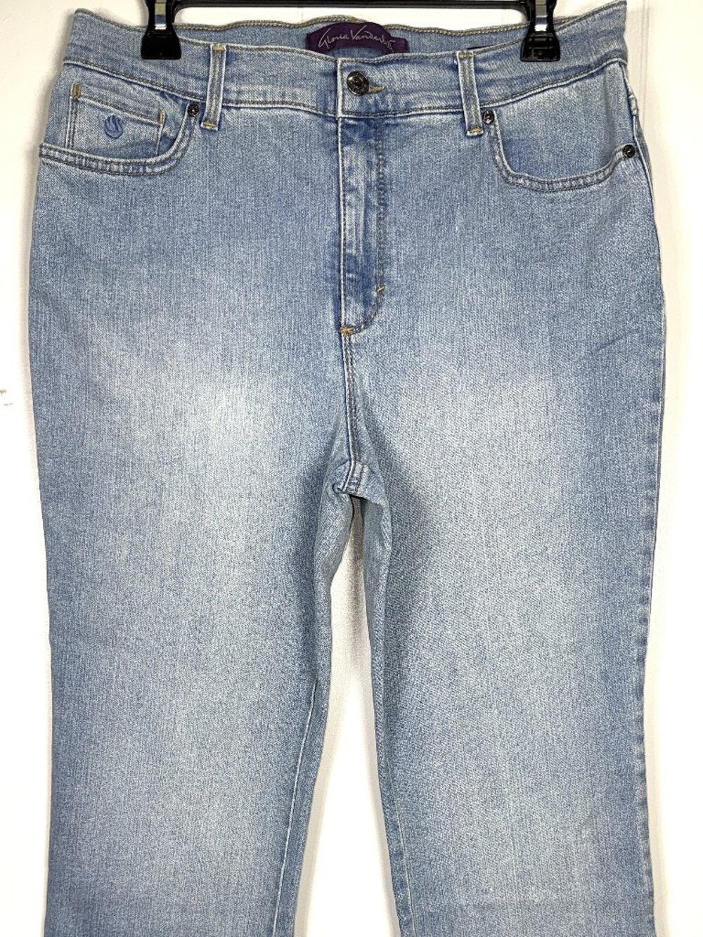 Gloria Vanderbilt Amanda Light Wash Blue Jeans Flawless Flex 14P 14 Petite Short